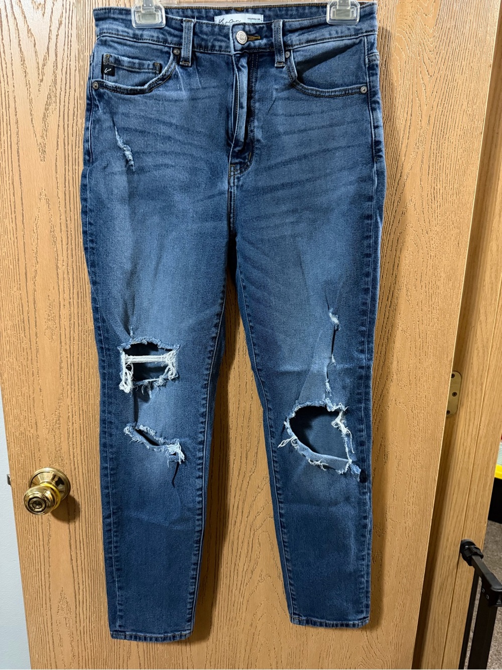 KanCan Women's Distressed Skinny Jeans - Dark Blue
